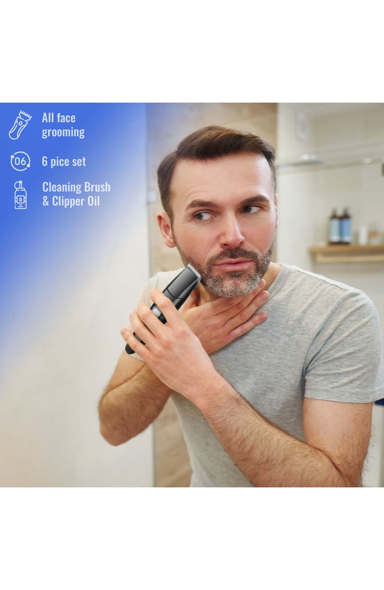 PURSONIC Mario Lopez Ultimate Grooming & Oral Care Bundle Men's Grooming Kit, Triple-Head Electric Tooth Wizard, and USB Water Flosser, Alternate, color, Black