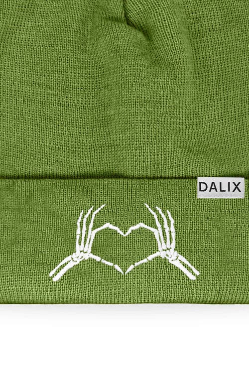 Dalix Heart Of Bones Beanie In Olive