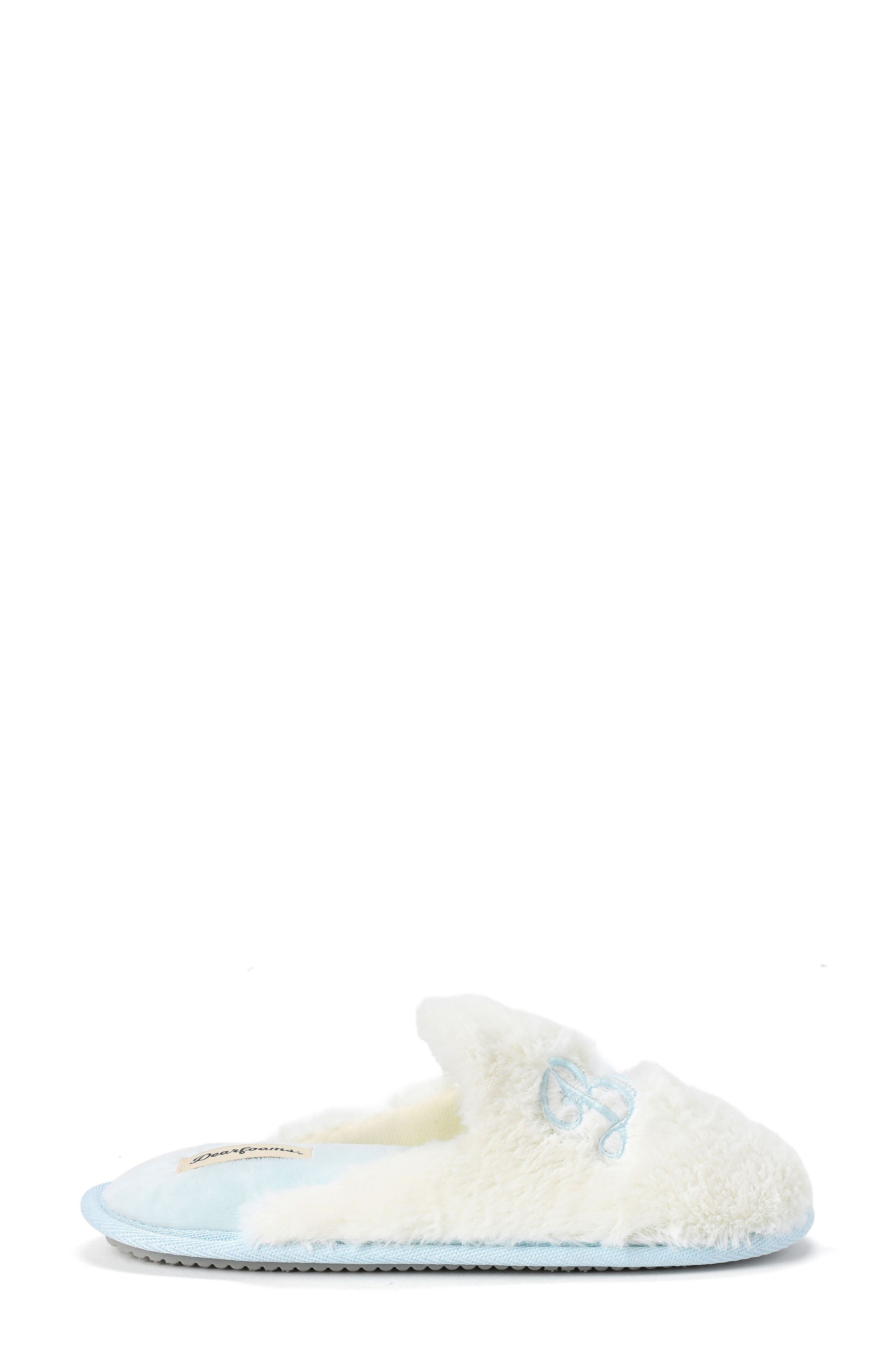 DEARFOAMS Bride Faux Fur Slipper, Alternate, color, Cream