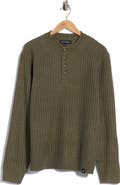 Lucky Brand Roll Neck Textured Henley Sweater