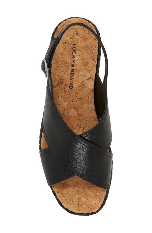 Shop Lucky Brand Pebina Platform Wedge Sandal In Black