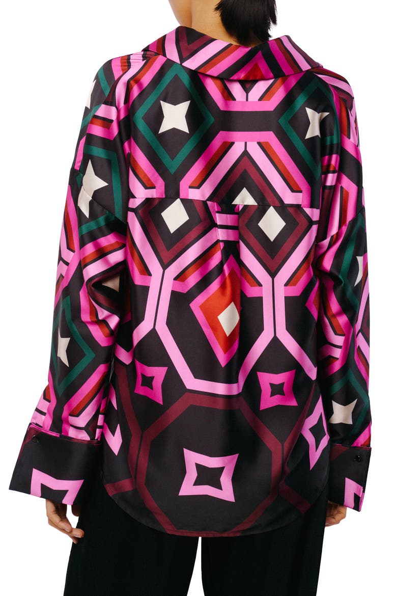 Lariza Printed Button-Up Shirt, Alternate, color, BLACK MULTI