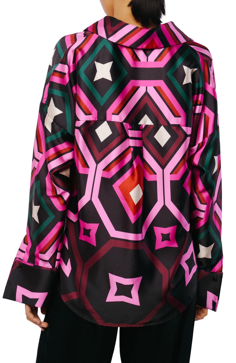 CIEBON Lariza Printed Button-Up Shirt, Alternate, color, Black Multi