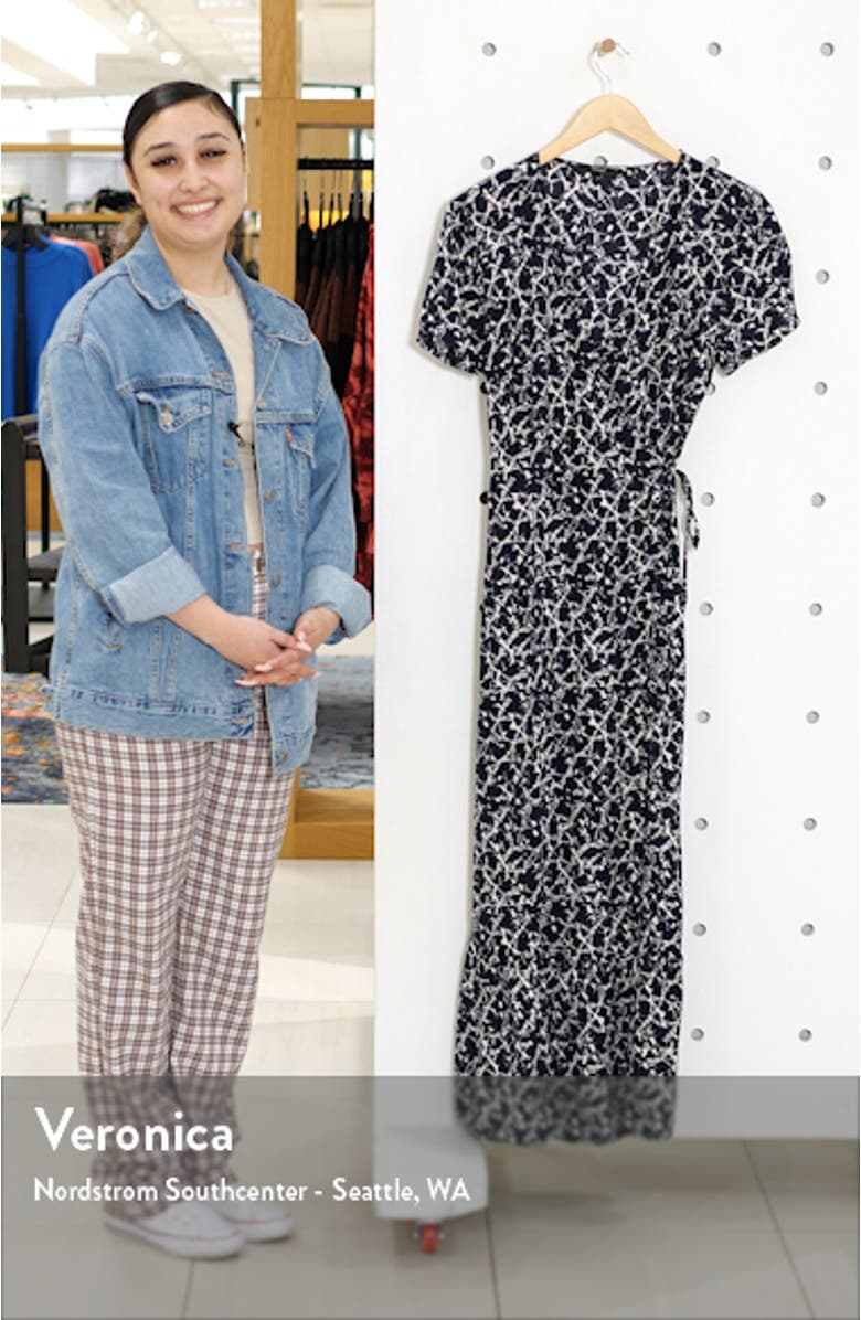 Nille Short Sleeve Woven Maxi Wrap Dress, sales video thumbnail