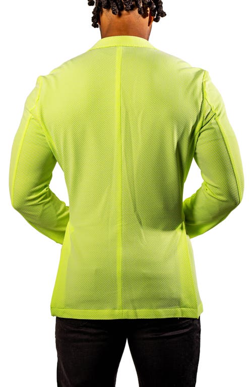 Maceoo Neon Unconstructed Knit Blazer In Green