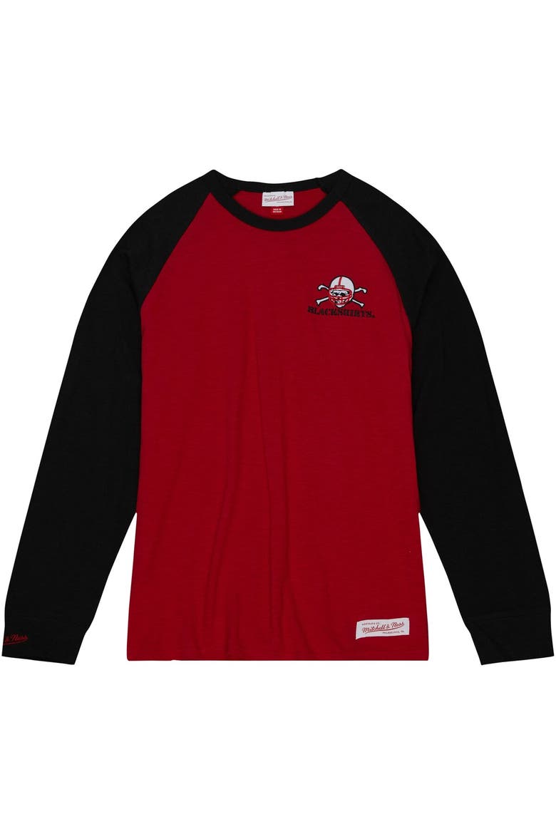 Men's Mitchell & Ness Scarlet Nebraska Huskers Legendary Slub Raglan Long Sleeve T-Shirt, Alternate, color, Scarlet