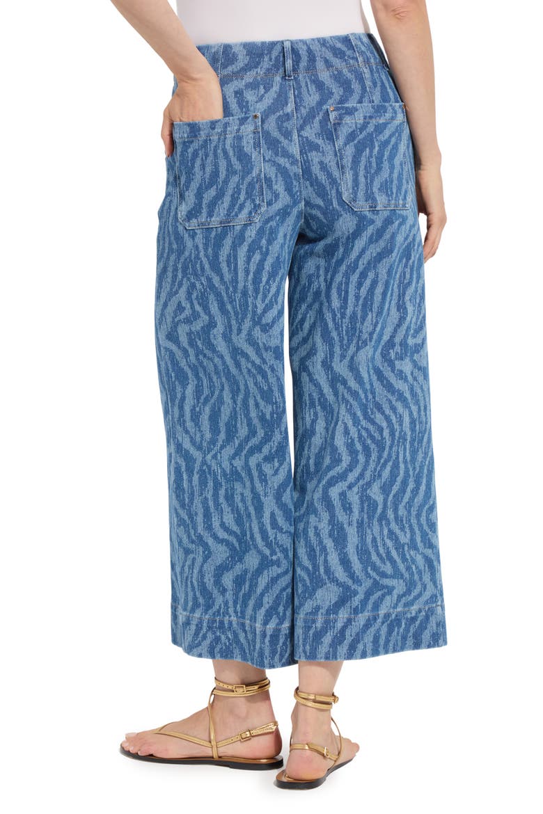 Leo Print High Waist Ankle Wide Leg Denim Pants, Alternate, color, CURRENT RIPPLES