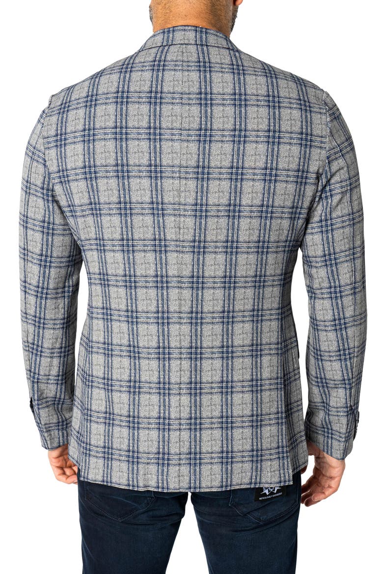 Descartes Unconstructed Plaid Cretian Blue Blazer, Alternate, color, BLUE