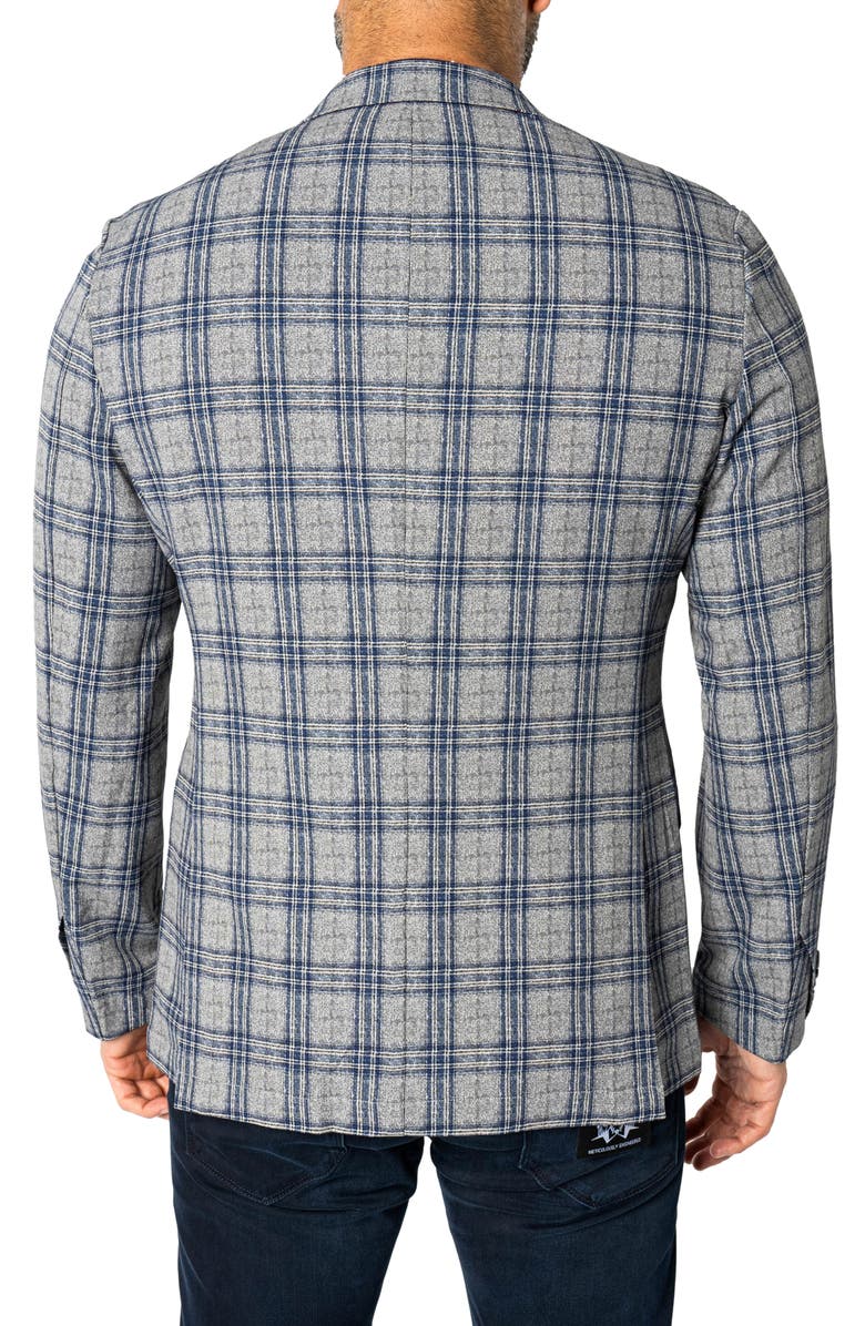 Maceoo Descartes Unconstructed Plaid Cretian Blue Blazer, Alternate, color, Blue