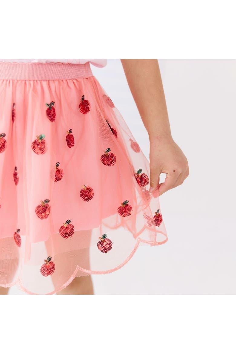 Apple Sequin Scalloped Tutu Skirt, Alternate, color, Mauve