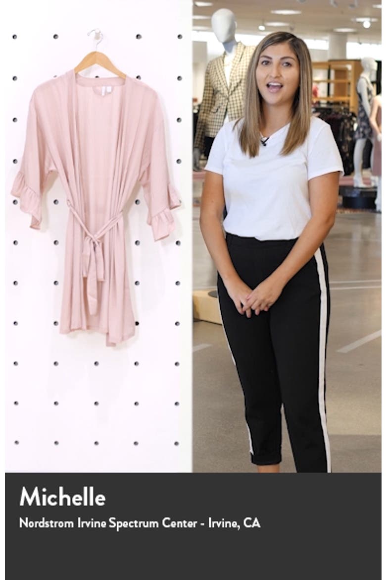 Ruffle Trim Satin Robe video
