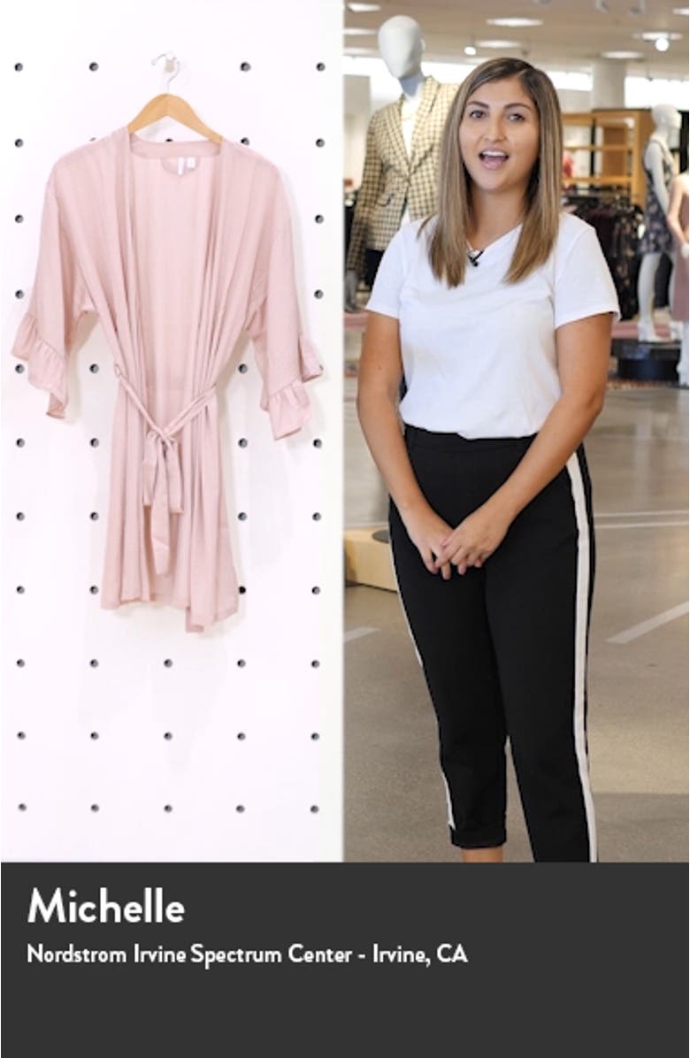 Ruffle Trim Satin Robe, sales video thumbnail