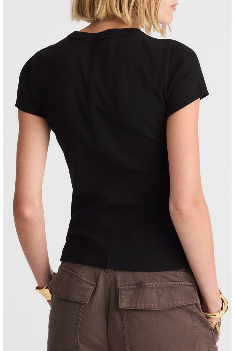 The '90s Crewneck Compact Cotton T-Shirt, Alternate, color, JET BLACK