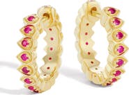 Orly Marcel Mandala Petal Ruby Huggie Hoop Earrings