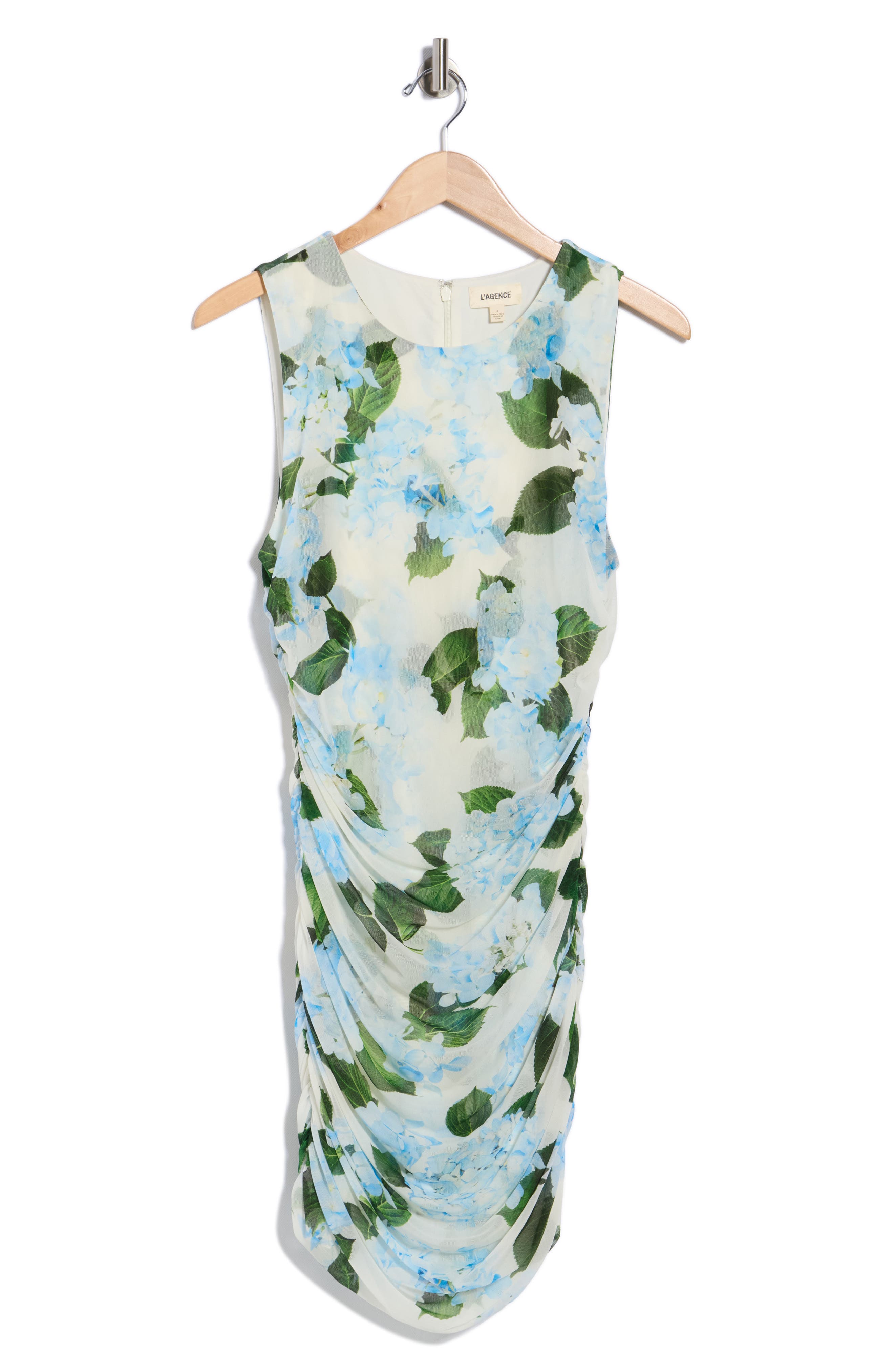 L'AGENCE Sallie Floral Sleeveless Mesh Minidress