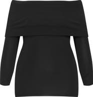 City Chic Florence Foldover Off the Shoulder Sweater