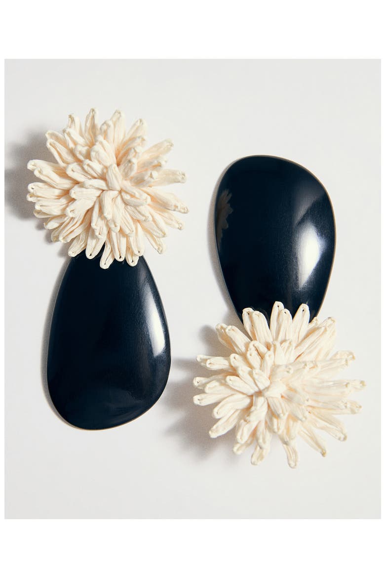 Resin Flower Drop Earrings, Alternate, color, BEIGE
