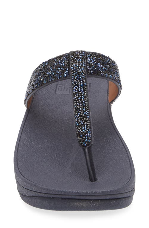 Fitflop Fino Quartz Wedge Flip Flop In Midnight Navy