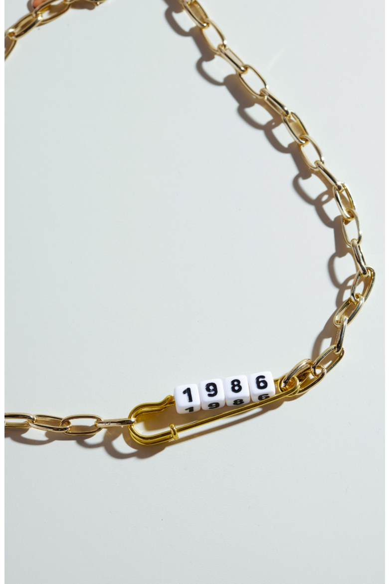 Safety Pin Necklace, Alternate, color, Gold
