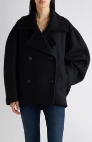 Balenciaga Short Wool Blend Cocoon Coat