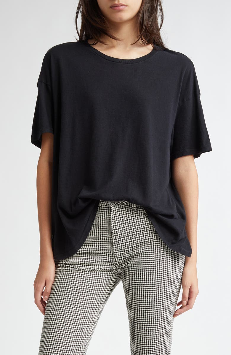 R13 Boxy Seamless Cotton & Cashmere T-Shirt, Main, color,