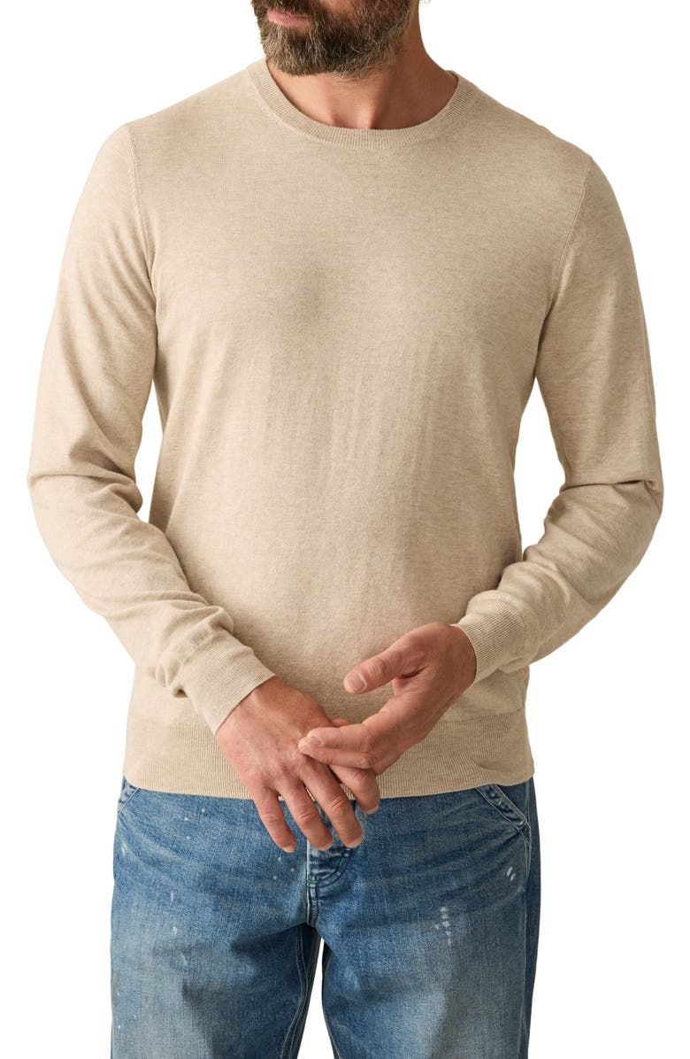 Faherty Movement Long Sleeve Sweater, Main, color, Soft Dune Heather