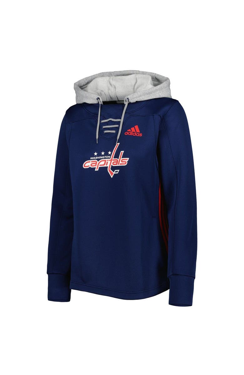 adidas Women's adidas Navy Washington Capitals Skate Lace Primeblue Team Pullover Hoodie, Alternate, color, 