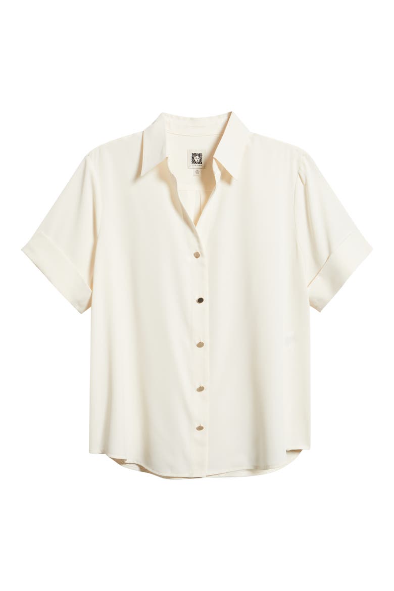Short Sleeve Button-Up Shirt, Alternate, color, WHITE DOVE
