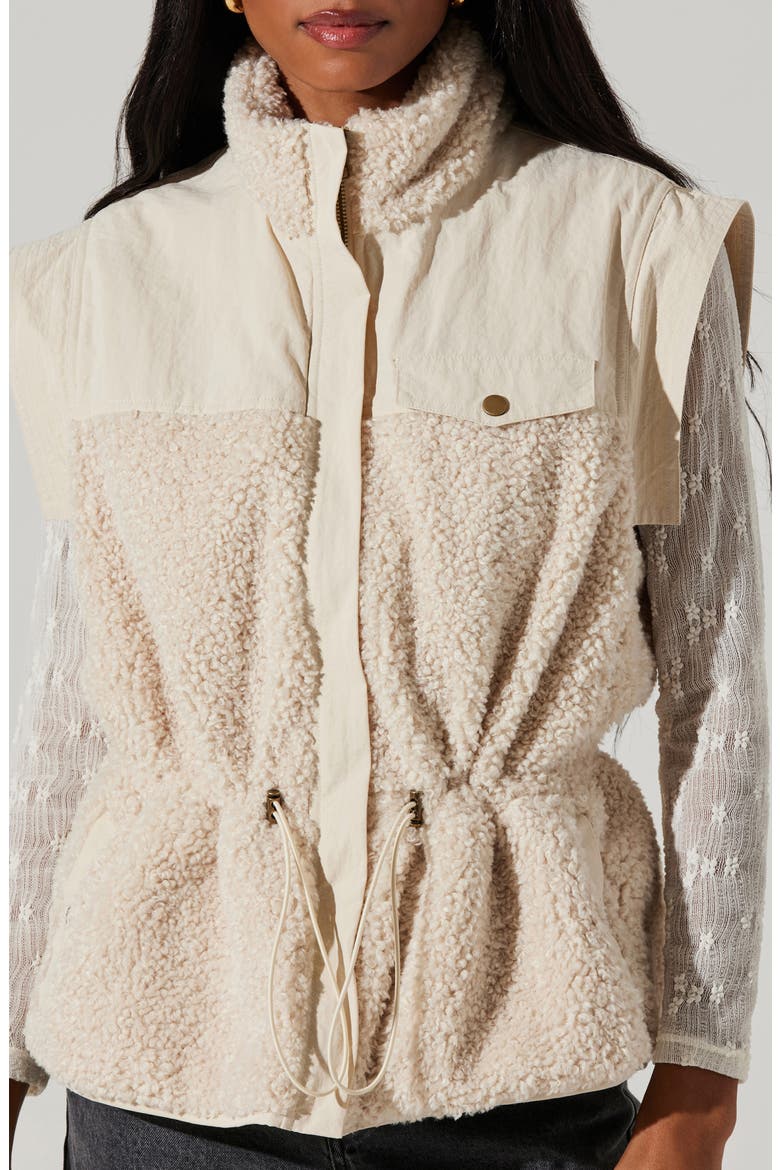 Ivania Fleece Trim Vest, Alternate, color, CREAM