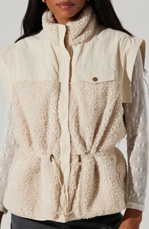Astr The Label Ivania Fleece Trim Vest In Neutral