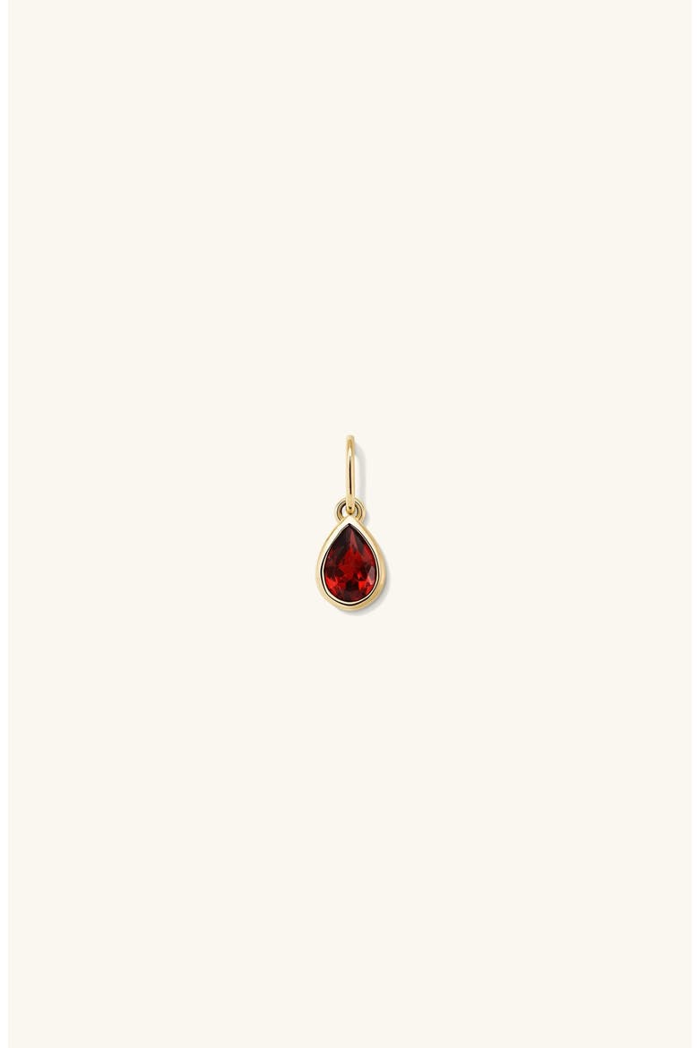 Pear Pendant Charm, Alternate, color, 10k Yellow Gold / Garnet