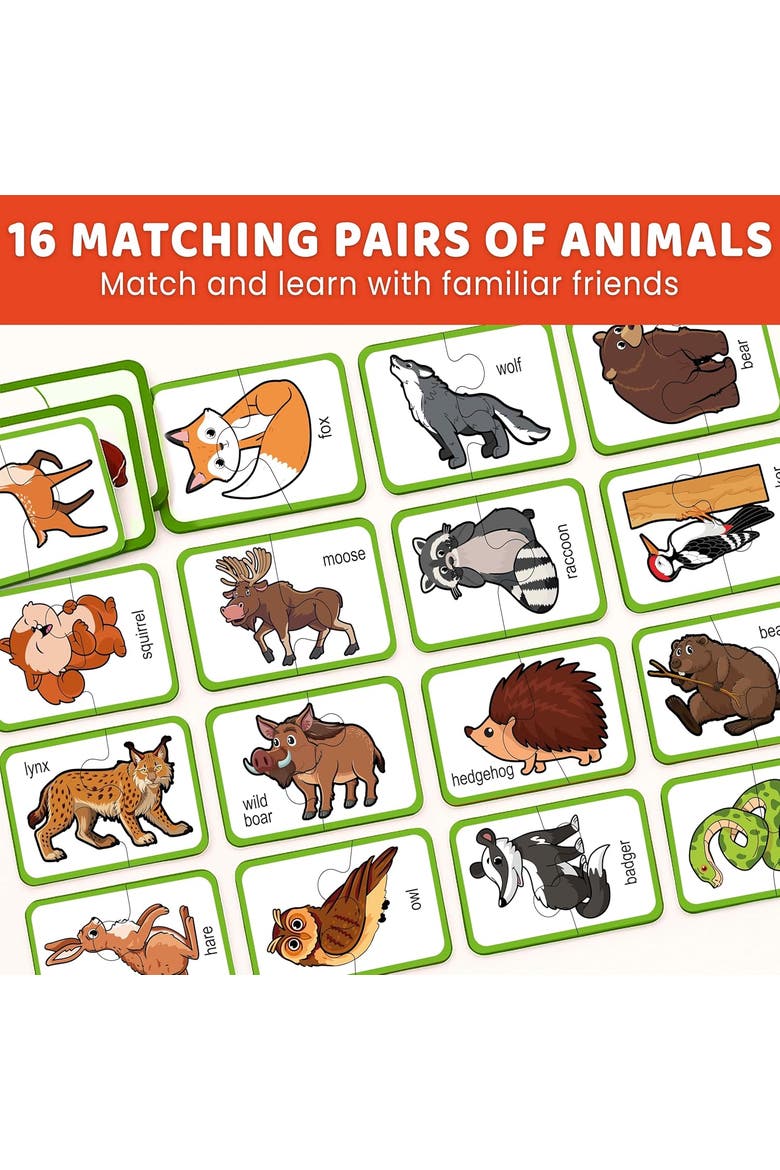 Memory Matching Puzzle Set for Toddlers, Alternate, color, Forest