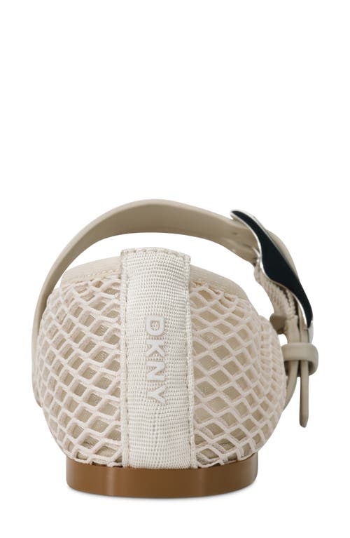 Dkny Dade Buckle Strap Mesh Ballet Flat In Khaki