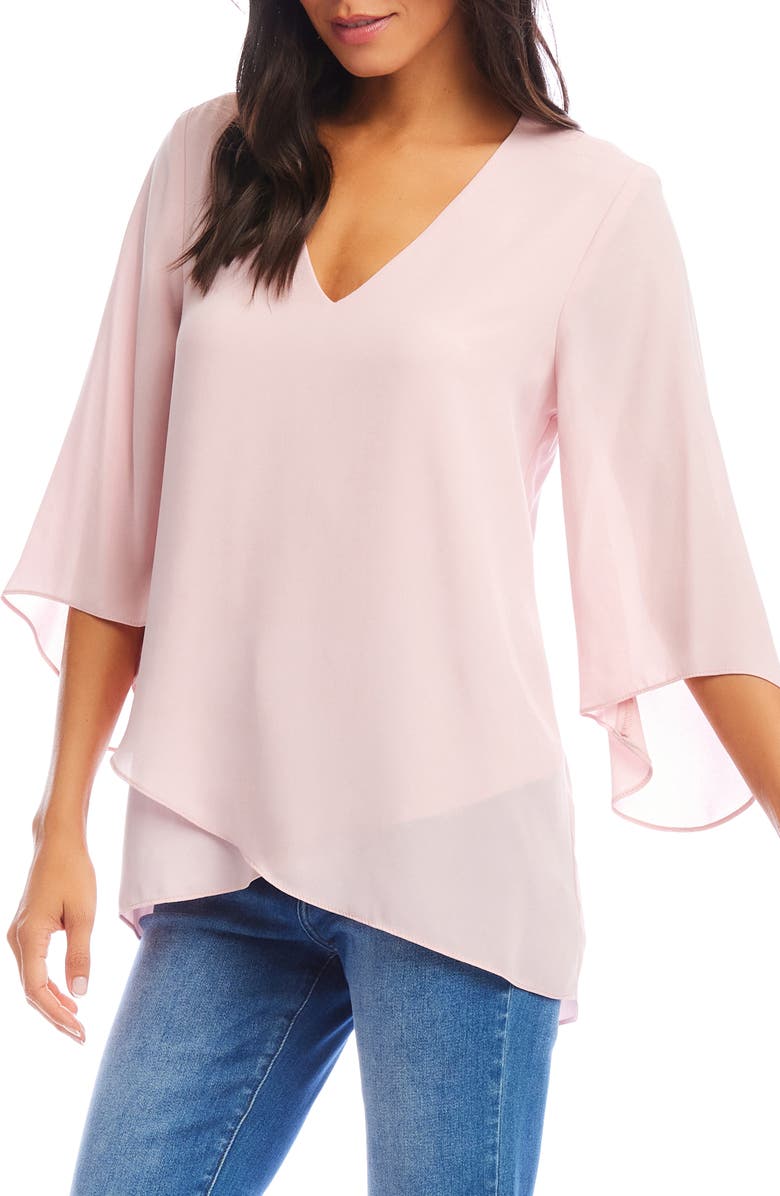 Karen Kane Layered Crepe Top, Alternate, color, 