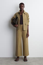 COS Cotton Cropped Wide-Leg Trousers
