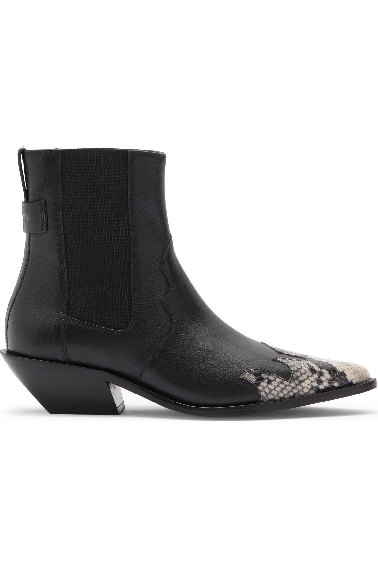 Snake Curtains AllSaints Fleur Snake Embossed Pointed Toe Bootie (Women) | Nordstromrack