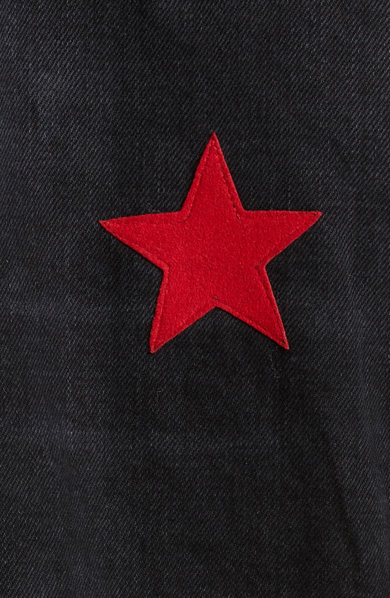 AMIRI Chemist Suede Stars Denim Jacket, Alternate, color, 