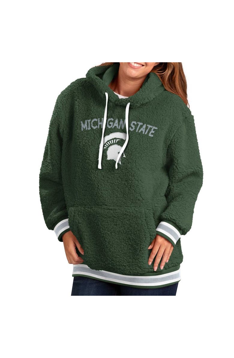 G-III 4HER BY CARL BANKS Women's G-III 4Her by Carl Banks Green Michigan State Spartans Game Over Sherpa Pullover Hoodie, Main, color, 