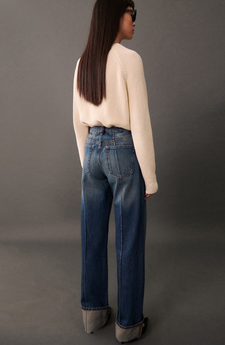 MANGO Tie Neck Cutout Sweater, Alternate, color, 