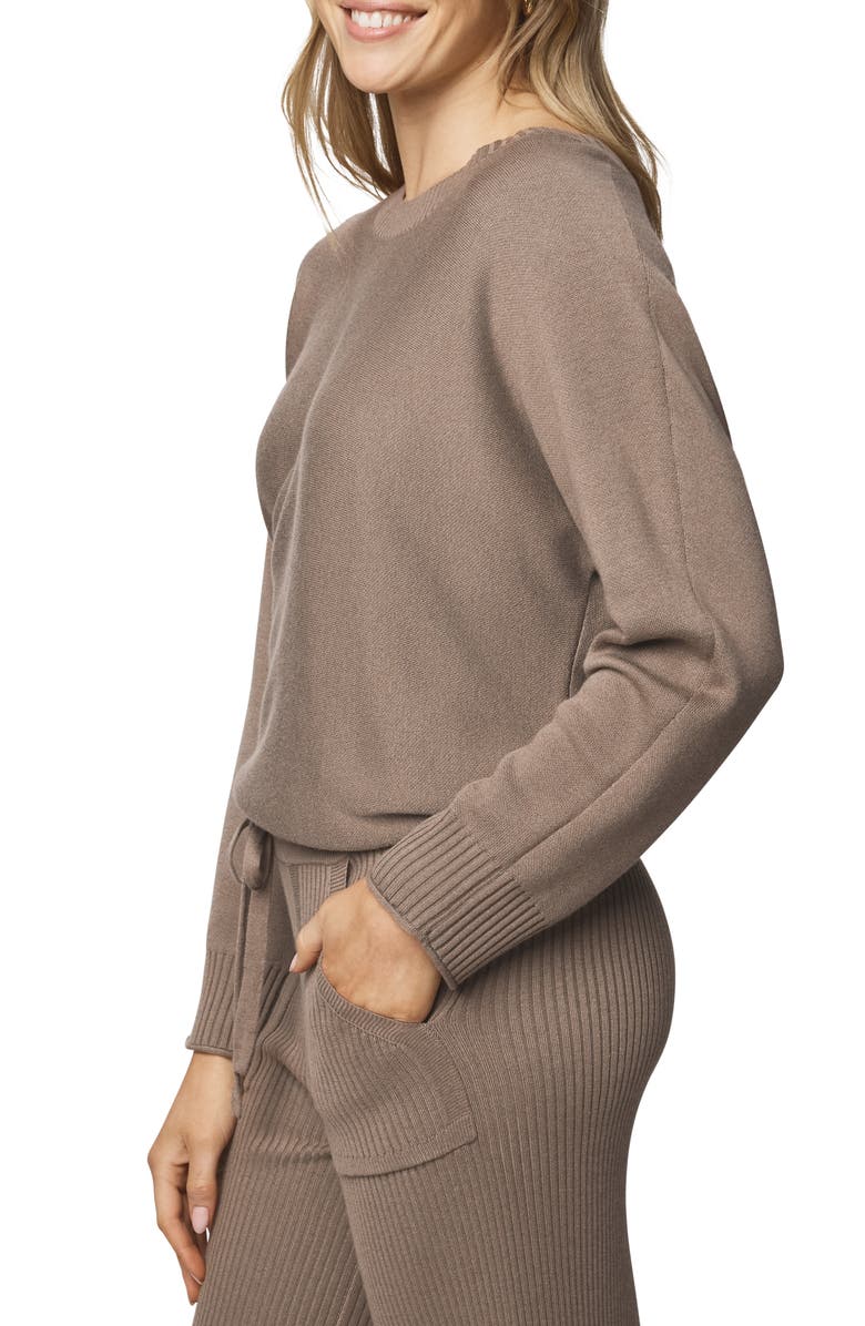 Splendid Georgie Pullover Sweater, Alternate, color, Cedar Brown