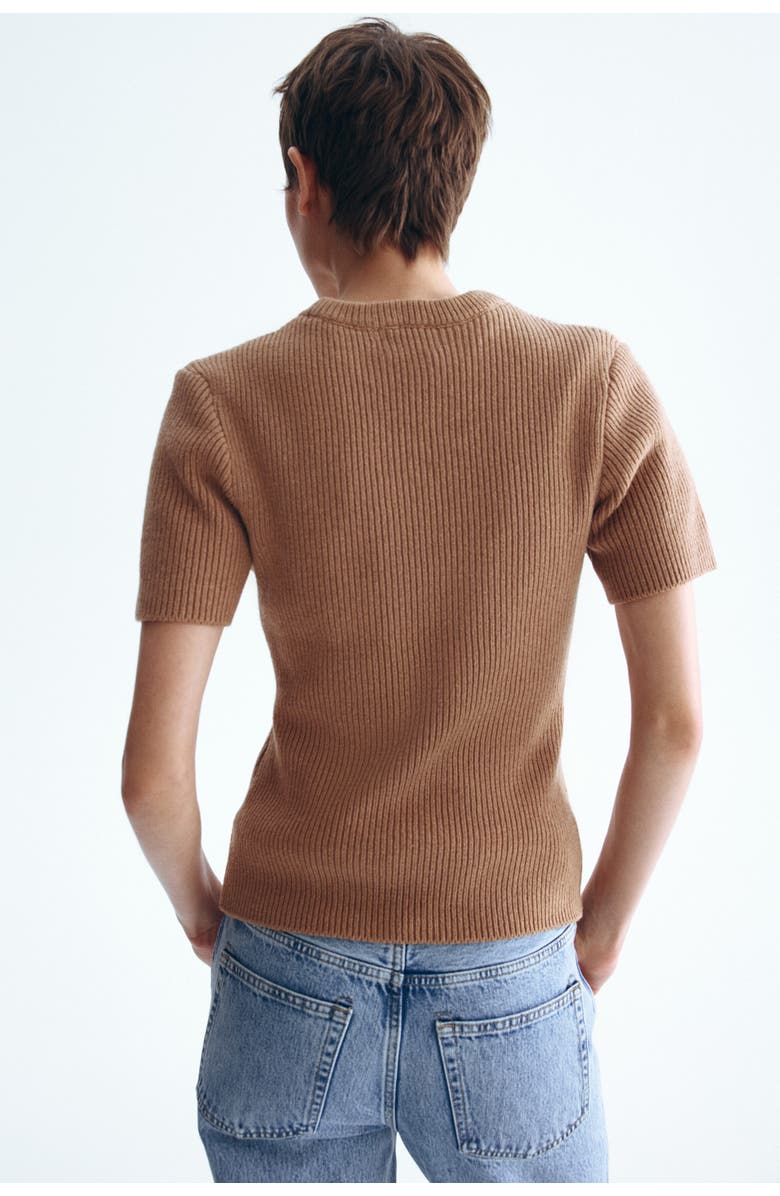 H&M Wool-blend T-shirt, Alternate, color, Dark Beige