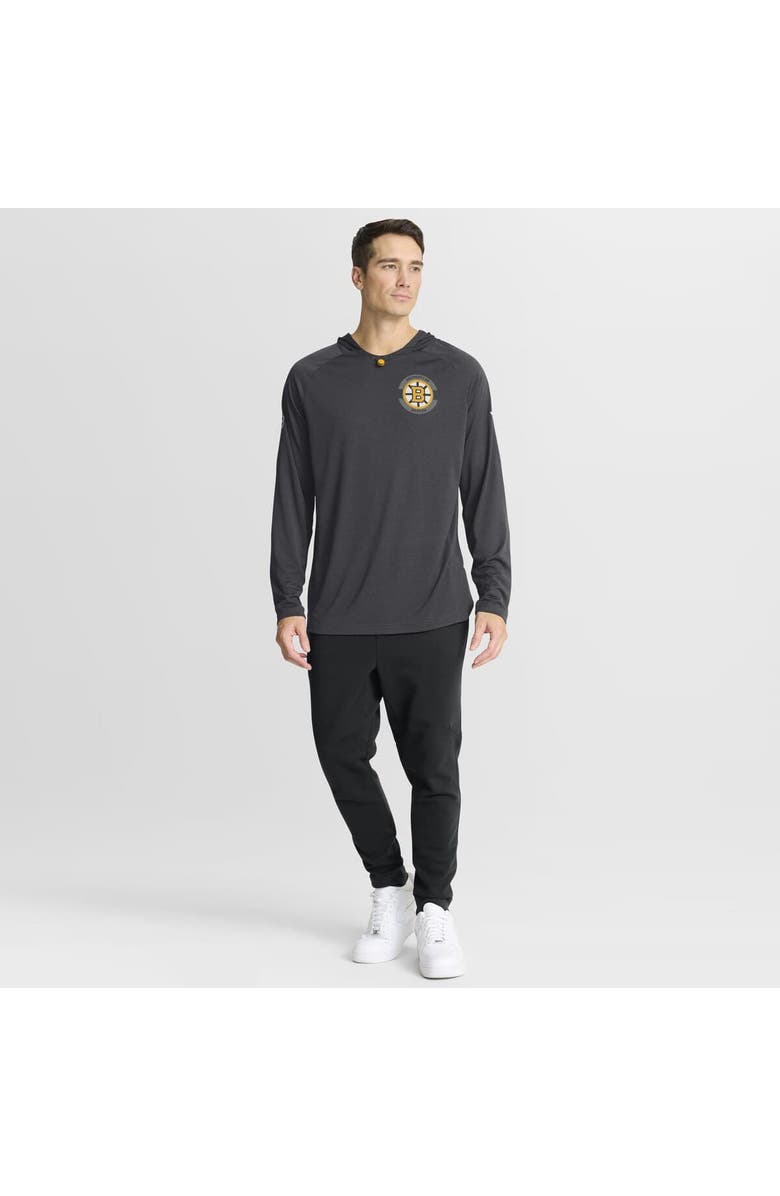 FANATICS Men's Fanatics Charcoal Boston Bruins Authentic Pro Rink Raglan Hoodie, Alternate, color, Charcoal