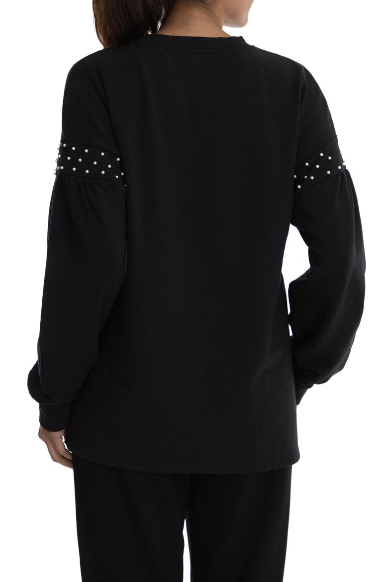 Imitation Pearl Tunic, Alternate, color, MOONLESS NIGHT