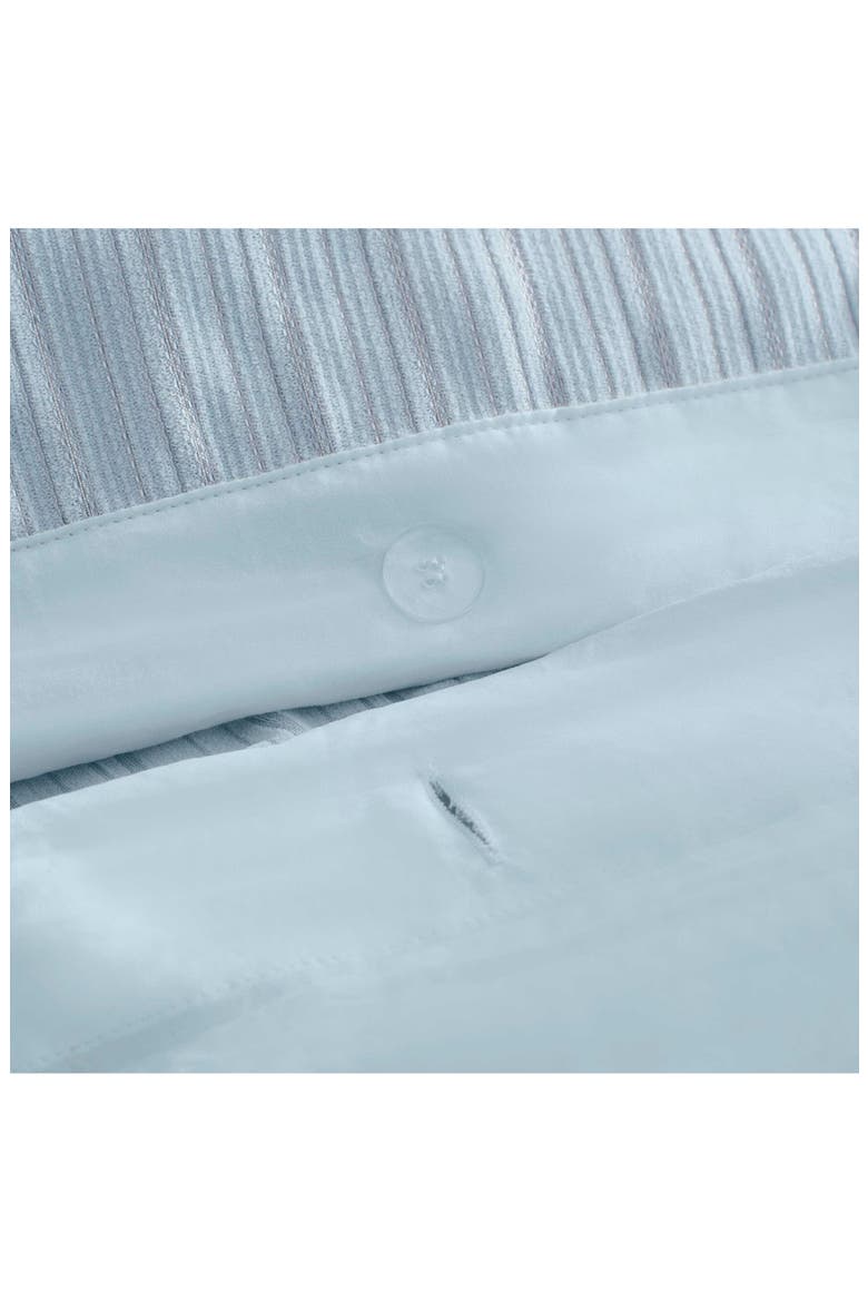 Rowan Microfiber Chenille Jacquard Duvet Cover Set, Alternate, color, HYDRANGEA BLUE