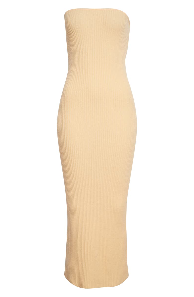 LAPOINTE Cashmere Ribbed Tube Midi Dress, Alternate, color, 