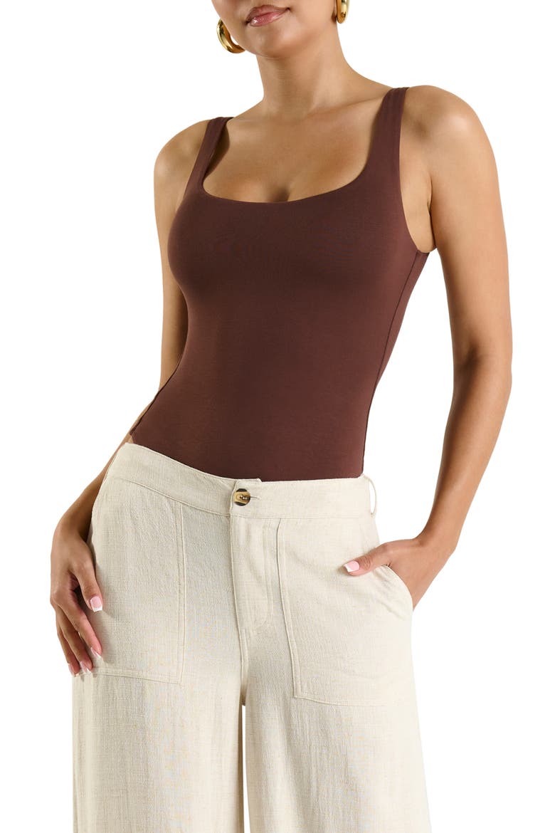 The NW Tank Bodysuit, Main, color, CHOCOLATE