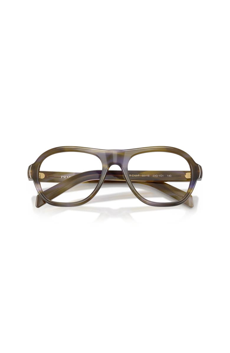Prada 55mm Rectangle optical glasses, Alternate, color, Brown