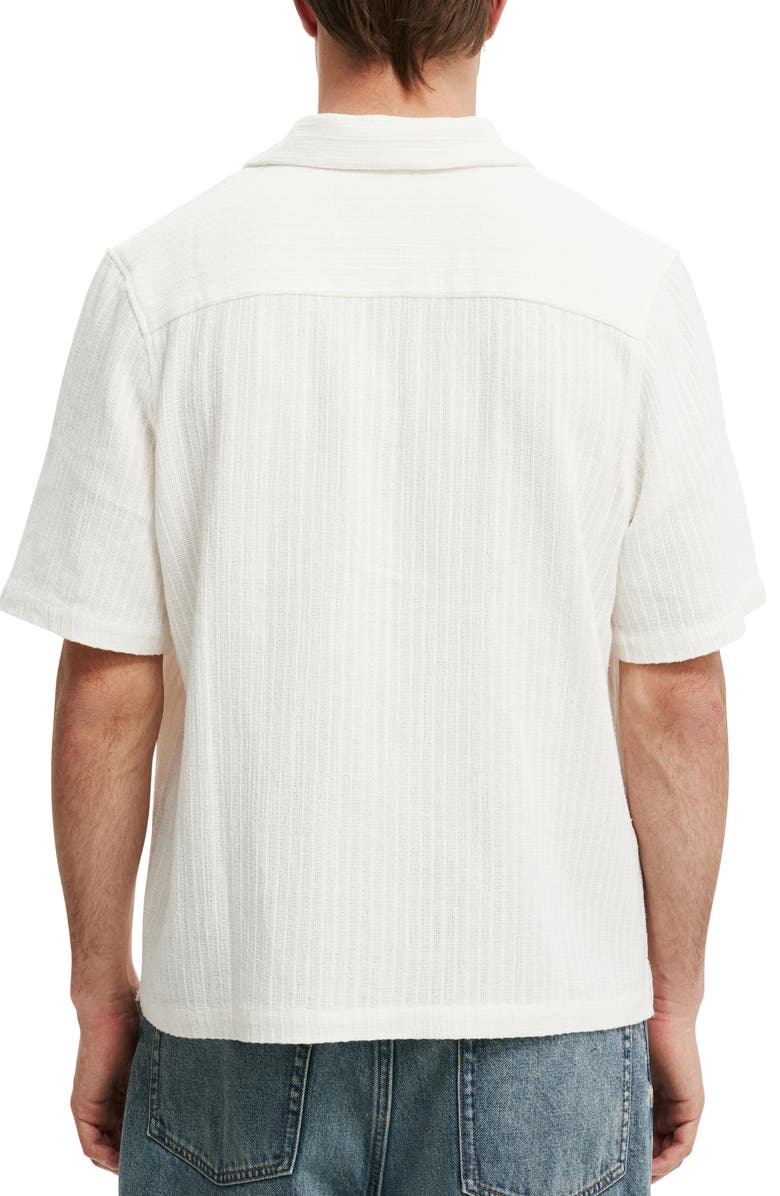 Cotton On Boxy Fit Cotton Button-Up Camp Shirt, Alternate, color, White