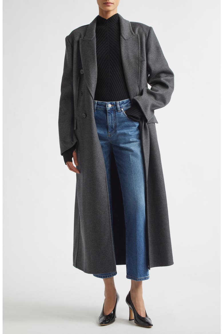 Double Face Wool & Cashmere Overcoat, Alternate, color, DARK GREY MELANGE