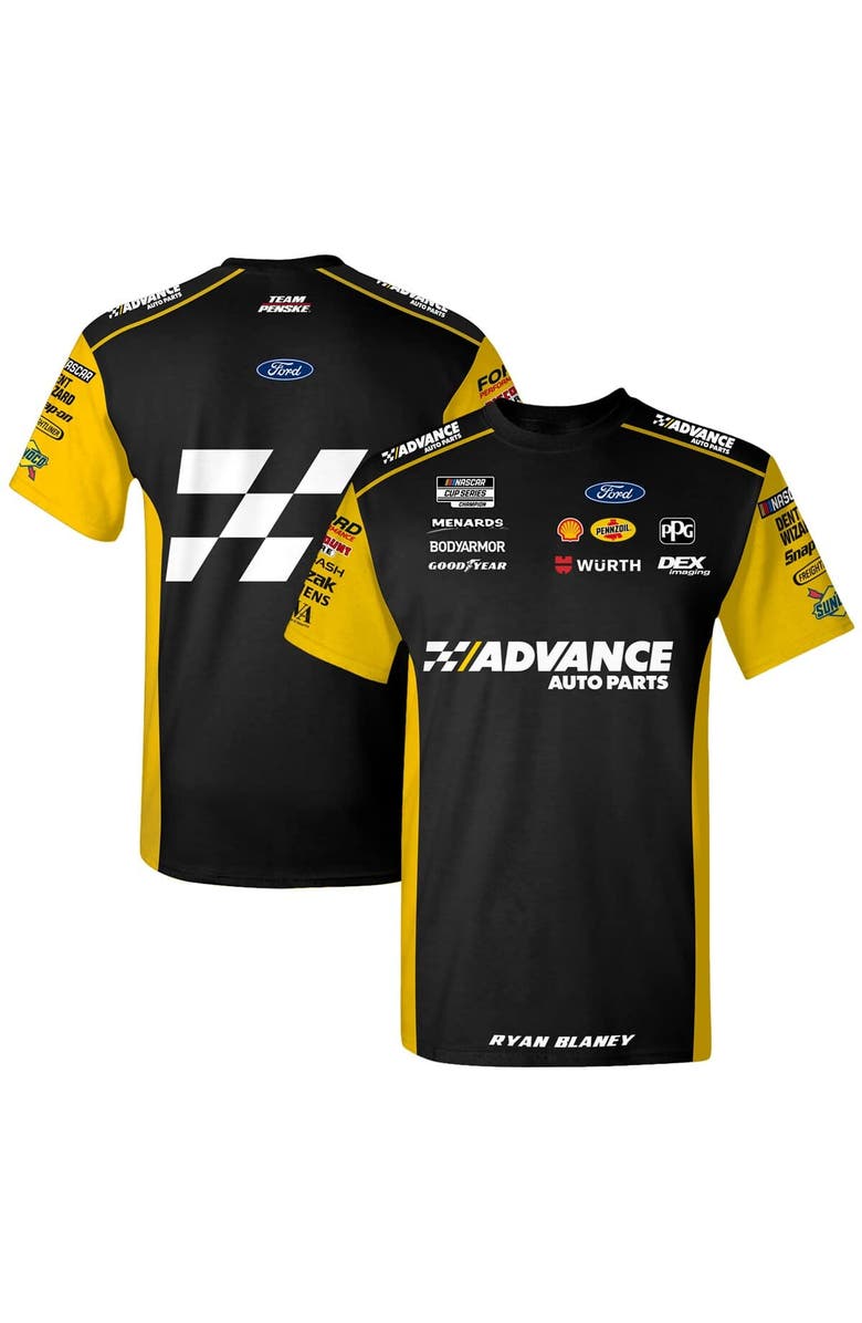 TEAM PENSKE Men's Team Penske White Ryan Blaney Advanced Auto Parts Uniform T-Shirt, Alternate, color, White